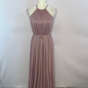 David’s Bridal Mauve Halter Maxi Dress